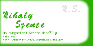 mihaly szente business card